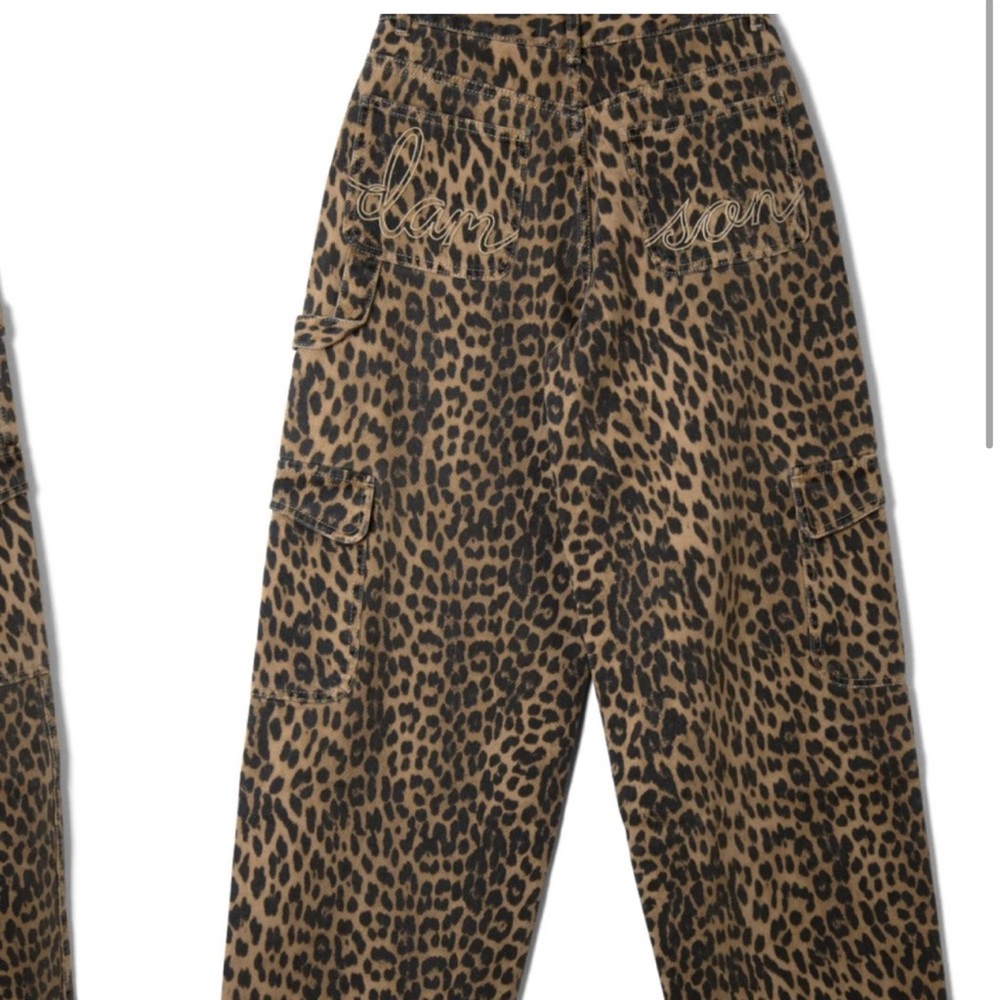 Damson Madder Leopard Print Dion Cargo Jeans - Picture 2 of 9